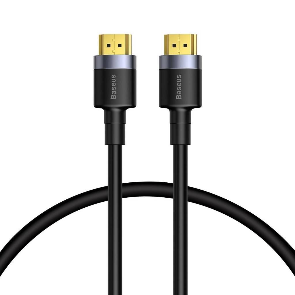 CABLU video Baseus Cafule, HDMI (T) la HDMI (T), rezolutie maxima 4K UHD (3840 x 2160) la 60 Hz, conectori auriti, 1m, negru  CADKLF-E01