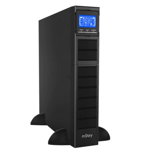 UPS nJoy UPCMCOP110HBAAZ01B, 1000 VA, 1000 W, cu management, on-line, 8x C13, 13 minute (50% sarcina), LCD, Tower/Rack 2U, Negru