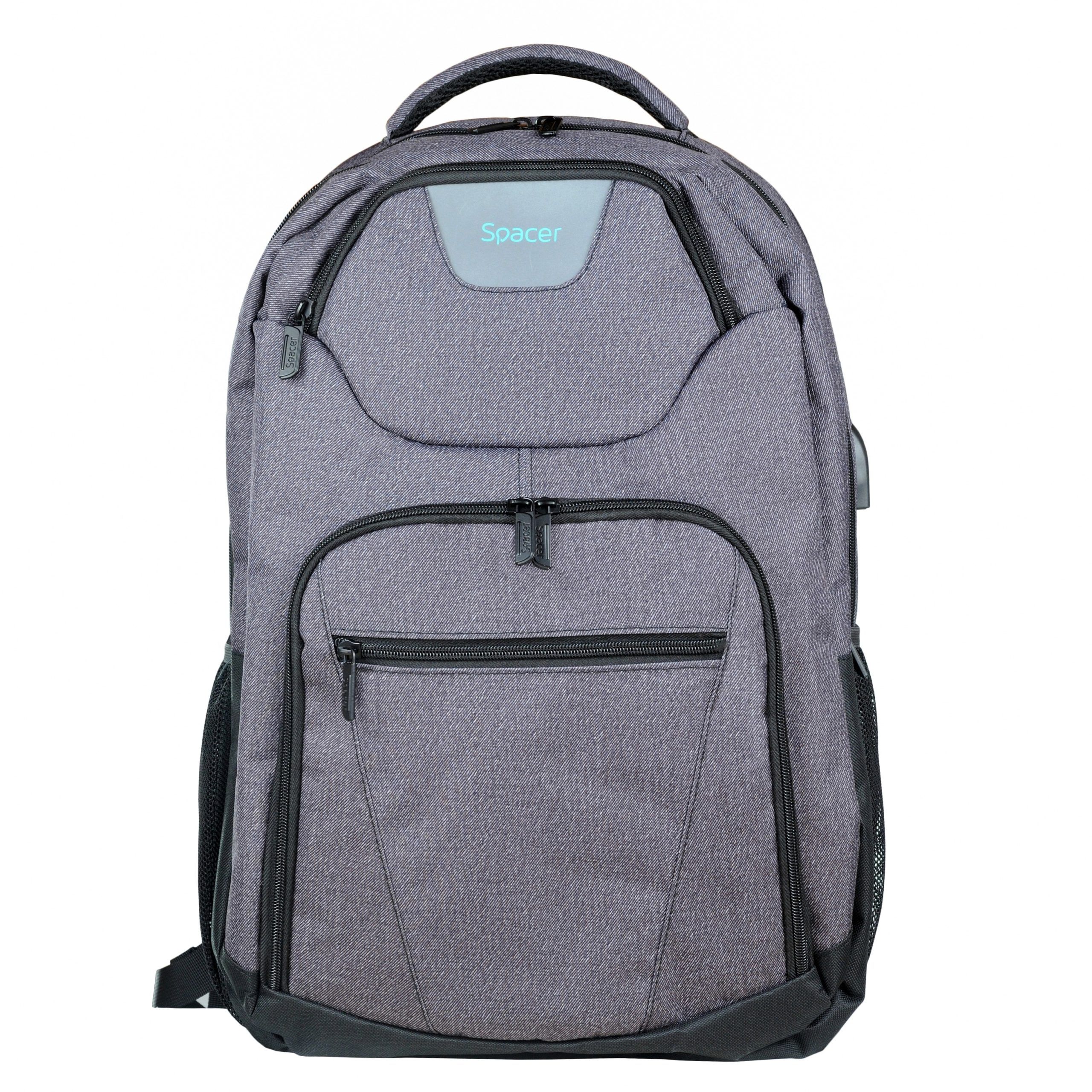 RUCSAC SPACER, pt. notebook de max. 15.6 , 2 compartimente, buzunar frontal, buzunar lateral x 2, blocare fermoar, USB 2.0 (M)(pt. acces la Power Bank), Jack 3.5 mm (pt. acces la casti), waterproof,  poliester, albastru,  Duke ,   SPBP-DUKE-BL