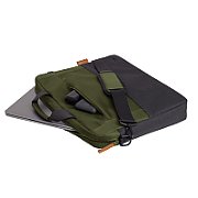 Geanta laptop Trust Lisboa, pentru laptopuri cu diagonala pana in 15.6 , 2 compartimente, material POM, RPET Polyester, RPET, volum 2.1 L,  verde