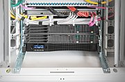 UPS Digitus DN-170094, 1500 VA, 1500 W, cu management, on-line double-conversion, 8x C13, 1x C14, 1x RJ45, 1x USB, 12.0V/9.0Ah LCD, Tower/Rack 2U, Gri
