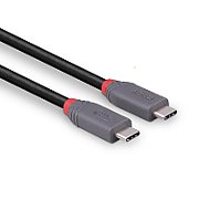 Cablu Lindy 0.8m USB 4 Type C 40Gbps Anthra line, rezolutie maxima suportata 3840x2160@60Hz, 7680x4320@60Hz , latime de banda suportata 40Gbps, gri