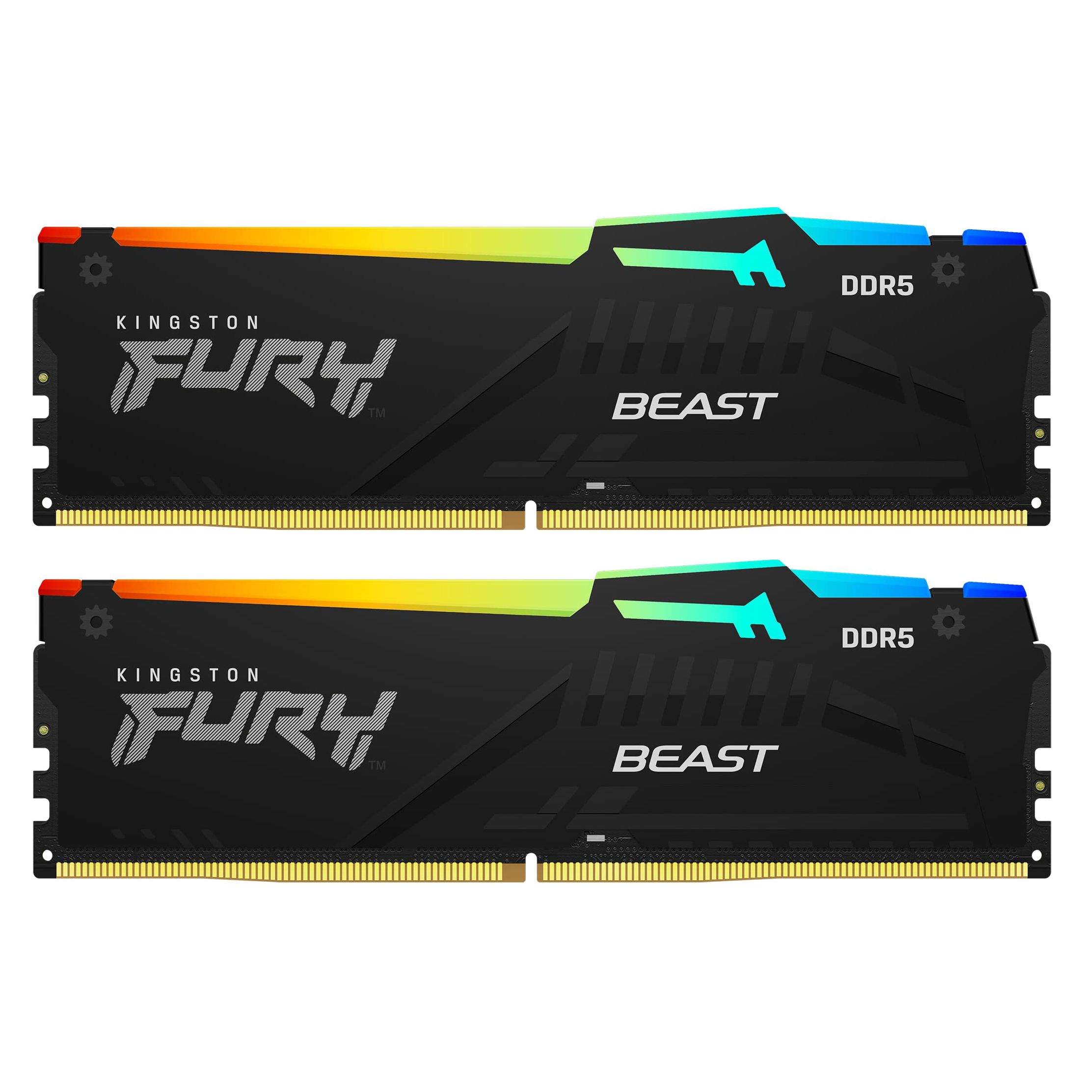 Memorie Kingston FURY Beast 32 GB DDR5 6400 MHz CL32, kit 2 x 16 GB, XMP 3.0 / EXPO, Negru, RGB