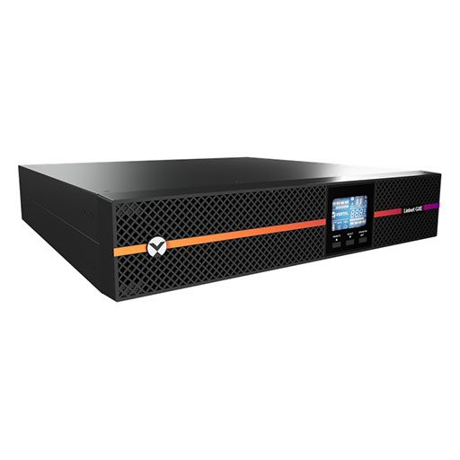 UPS Vertiv GXE3-1000IRT2UXL, 1000 VA, 900 W, on-line double-conversion, 8x C13, 1x C14, Rack 2U, Negru