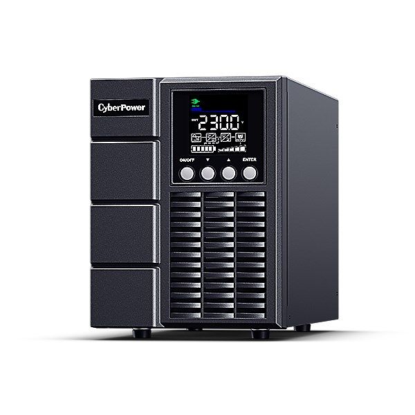 UPS Cyber Power OLS1000EA-DE, 1000 VA, 900 W, cu management, on-line double-conversion, 2x Schuko, 1x C13, 1x C14, 1x USB, Sealed Lead-acid, 13.9 minute (50% sarcina), LCD, Tower, Negru