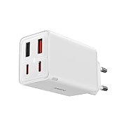 INCARCATOR RETEA Baseus GaN6 Pro, Quick Charge 65W, 2 x USB Type-C Output 5V/3A, 2 x USB (include cablu USB Type-C la USB Type-C de 100W), alb  P10162701213-00  (timbru verde 0.18 lei)-6932172644437