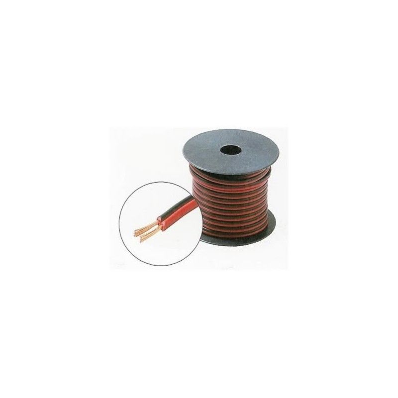 Cablu difuzor plat rosu-negru 2 x 0,50 / Emtex (100m)