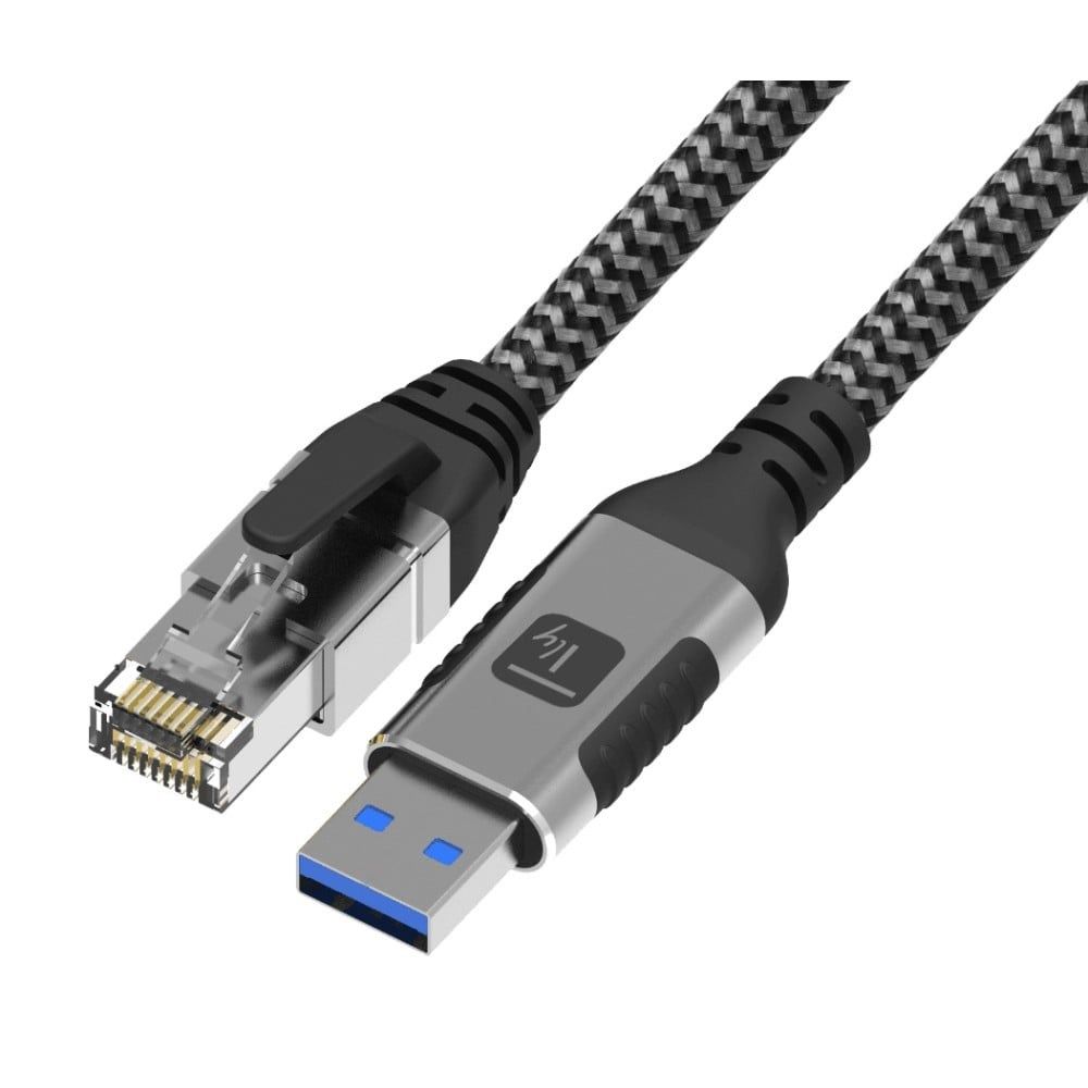 Techly ICOC U3A-RJ45-010 networking cable Black  Silver 1 m Cat6 F/UTP (FTP)