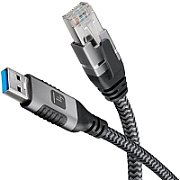 Techly ICOC U3A-RJ45-010 networking cable Black  Silver 1 m Cat6 F/UTP (FTP)