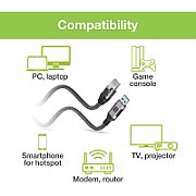 Techly ICOC U3A-RJ45-010 networking cable Black  Silver 1 m Cat6 F/UTP (FTP)