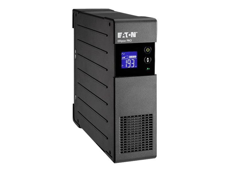 UPS Eaton ELP1600DIN, 1600 VA, 1000 W, cu management, line-interactive, 8x Schuko, 1x C14, 1x USB, 12V 9Ah Sealed Lead-acid, LCD, Tower, Negru